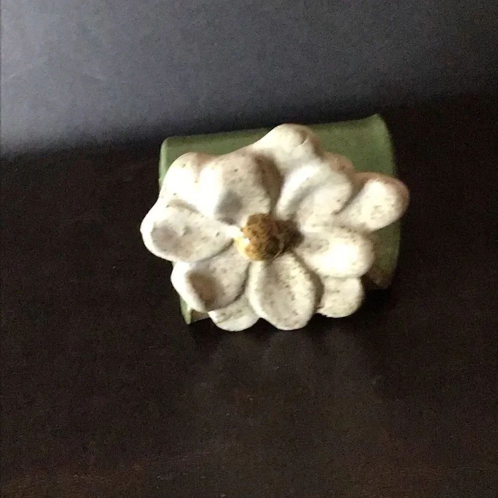 Card holder pottery magnolia business card holder by LOV pottery